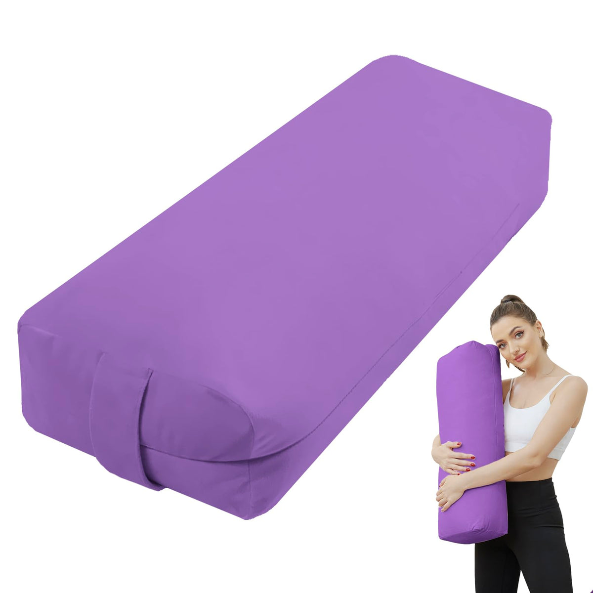 Rectangular Yoga Bolster Pillow for Restorative Yoga