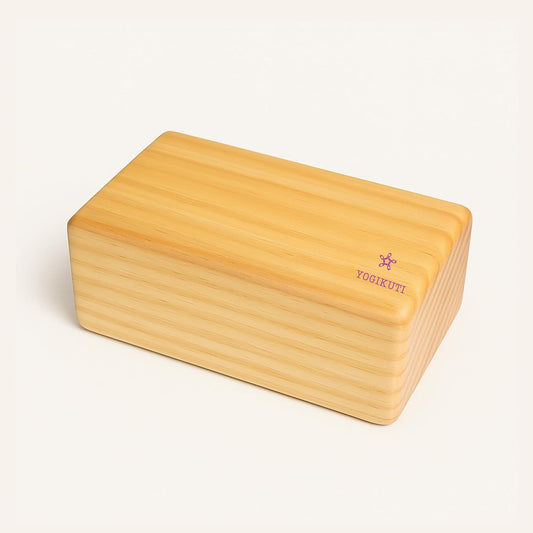 Solid Wooden Yoga Blocks | Premium Pine Wood Iyengar Yoga Blocks | Soild, Durable & Smooth Rounded Edges | Wooden Yoga Props for Stretching, Balance, Alignment & Home Studio Practice