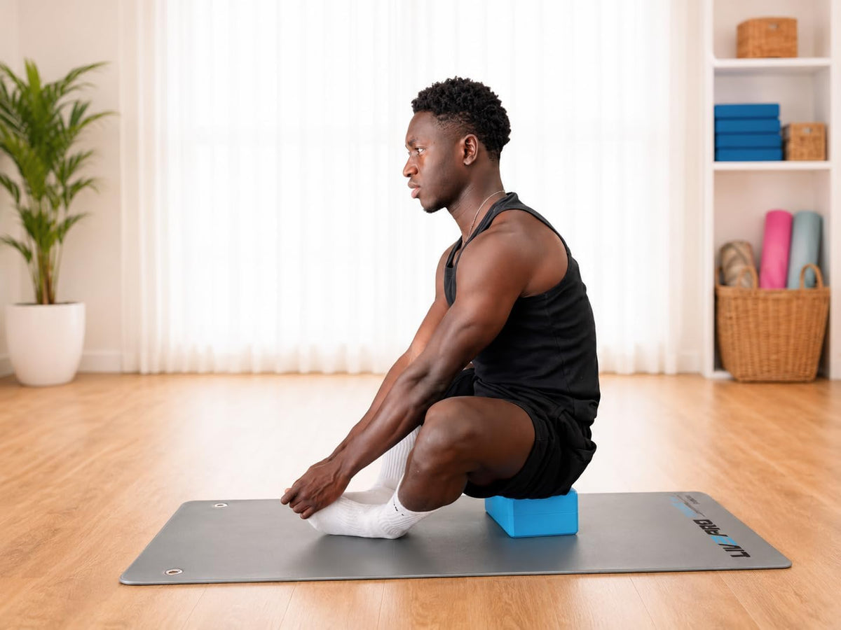 Yoga Blocks Set of 2, High Density EVA Foam Yoga Block, Non-Slip, Lightweight, for Yoga, Pilates, Stretching & Balance Training (Blue 9x6x4 inch)