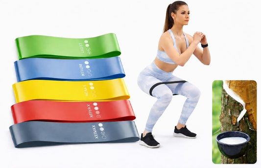 Natural Latex Mini Loop Resistance Bands Set of 5 for Exercise