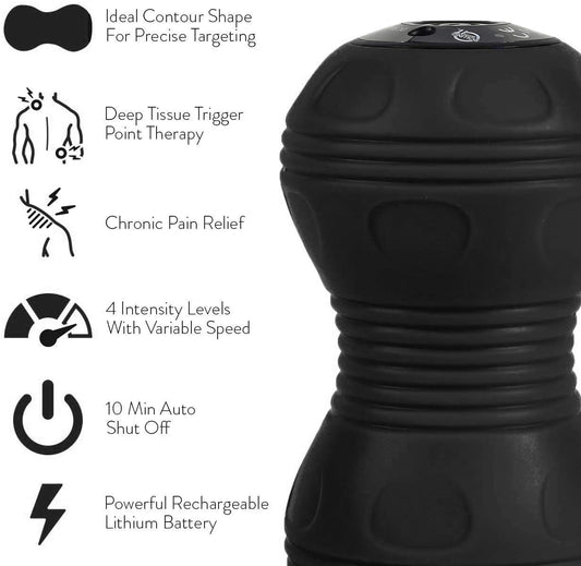 Rolling With It Vibrating Peanut Massage Ball, Deep Tissue, Black