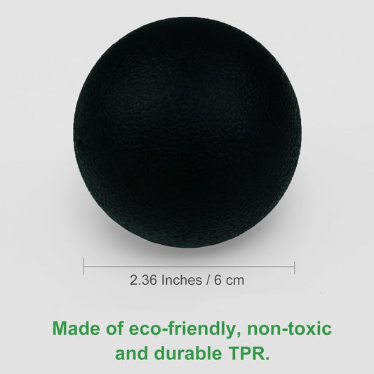 SIMPLECOOL Hard Massage Ball Lacrosse Ball Size Fascia Balls, 2 Pack, Black