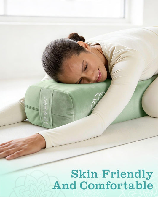 3 in 1 Yoga Bolster Pillow Set, Premium Rectangular Velvet Cushion