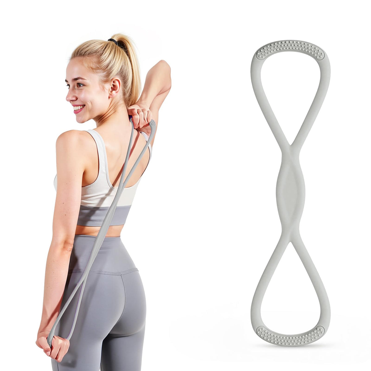 Figure 8 Resistance Band, Figure 8 Resistance Bands for Women Men,Resistance Band Figure for Working Out, Non-Slip Handles, Home Gym, Yoga & Physical Therapy