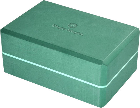 Hugger Mugger 4 in. Foam Yoga Block - Strong and Stable, Beveled Edges for Comfort, Most Favored Block Size, Helps with Alignment and Support in Many Poses
