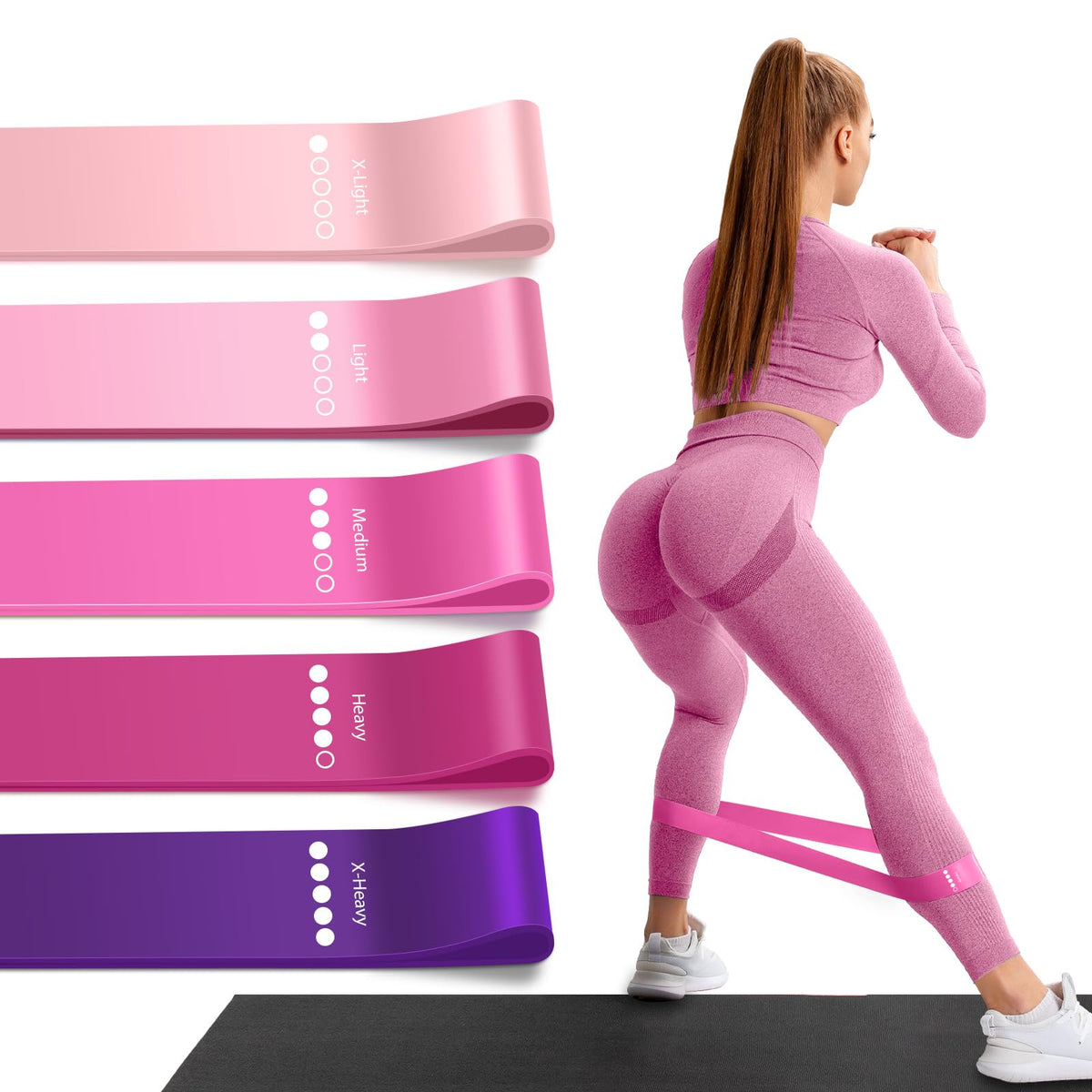 Resistance Bands for Working Out, 5 Levels Exercise Bands Set