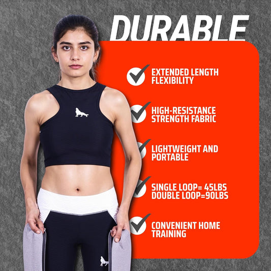 76 Inch Fabric Resistance Band for Strength Training, Mobility, and Stretching, Non-Slip Workout Band for Athletes, Home Gyms, Yoga, and Physical Therapy