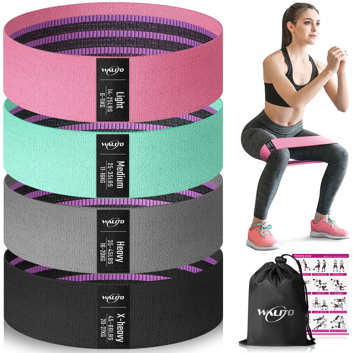 Fabric Resistance Bands for Working Out, Exercise Bands for Glutes and Legs