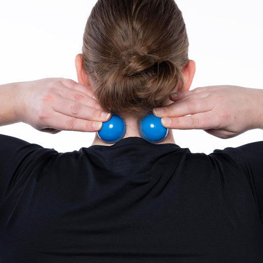 OPTP Mini Balls – Vinyl Air-Filled Self-Massage Ball Set of 2, Blue, 1.5"