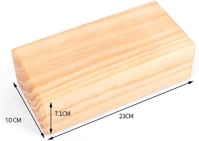 Toddmomy Solid Wood Yoga Block, High Density Wooden Brick with Round Edges & Non-Slip Surface, Yoga Prop for Restorative Fitness, Stretching, Pilates and Meditation, 9" x 4.4" x 2.8"