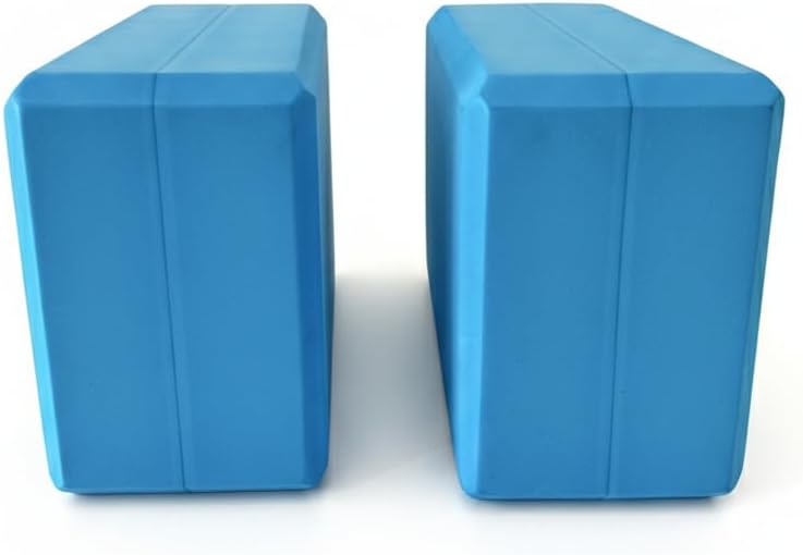 Yoga Blocks Set of 2, High Density EVA Foam Yoga Block, Non-Slip, Lightweight, for Yoga, Pilates, Stretching & Balance Training (Blue 9x6x4 inch)