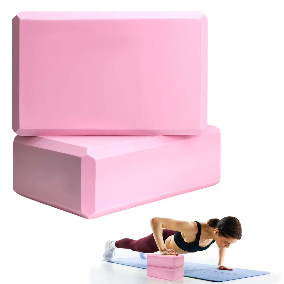 Septo 2 Pcs Yoga Blocks, 9x6x3 Inch Foam Blocks for Pilates