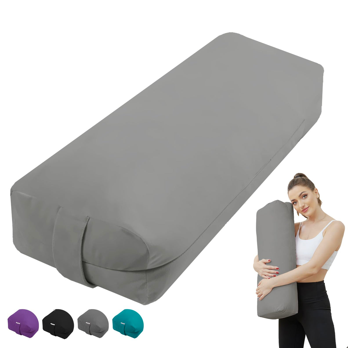 Rectangular Yoga Bolster Pillow for Restorative Yoga
