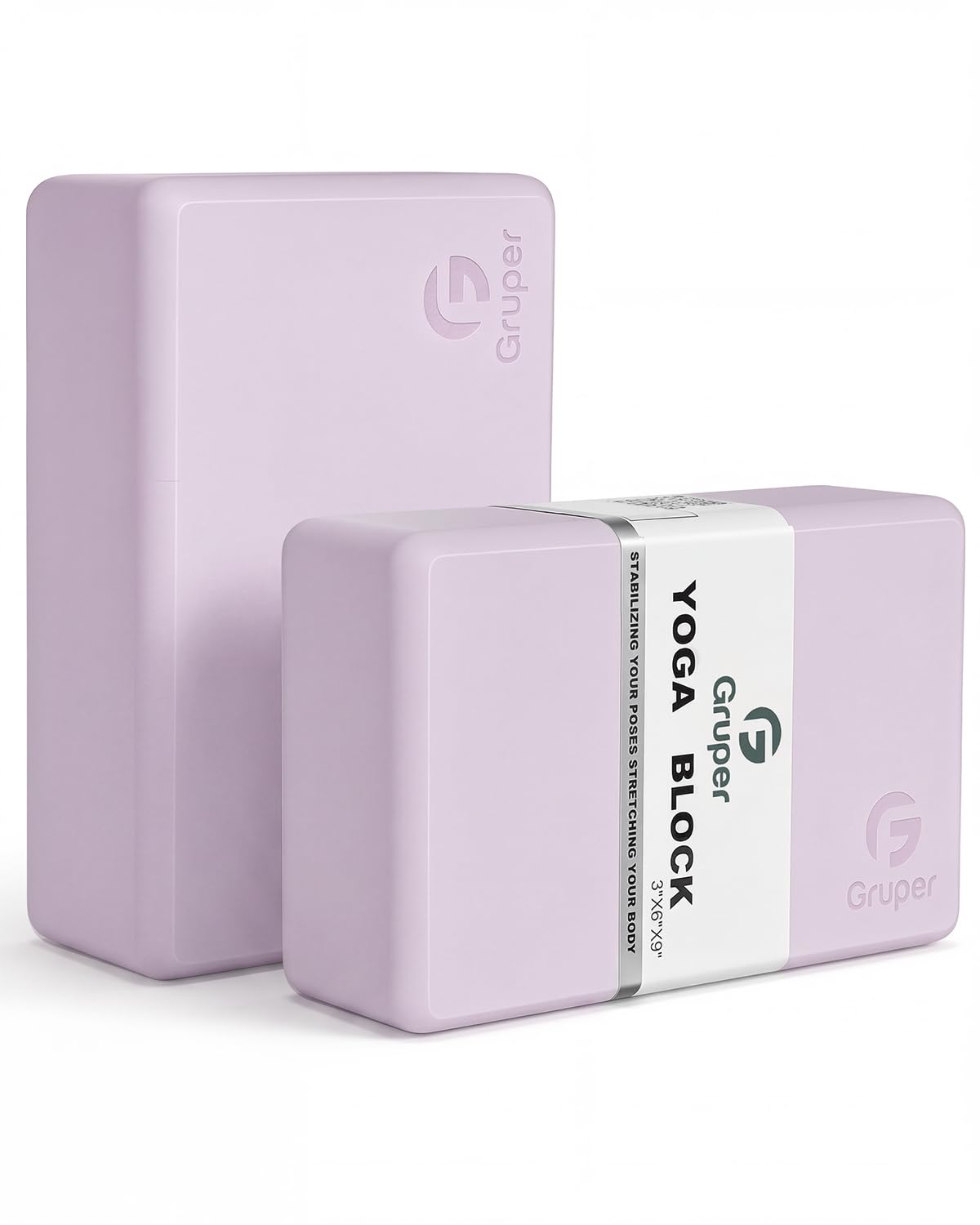 Gruper Yoga Blocks 2 Pack, 9"x6"x3" Exercise Blocks Pilates Blocks