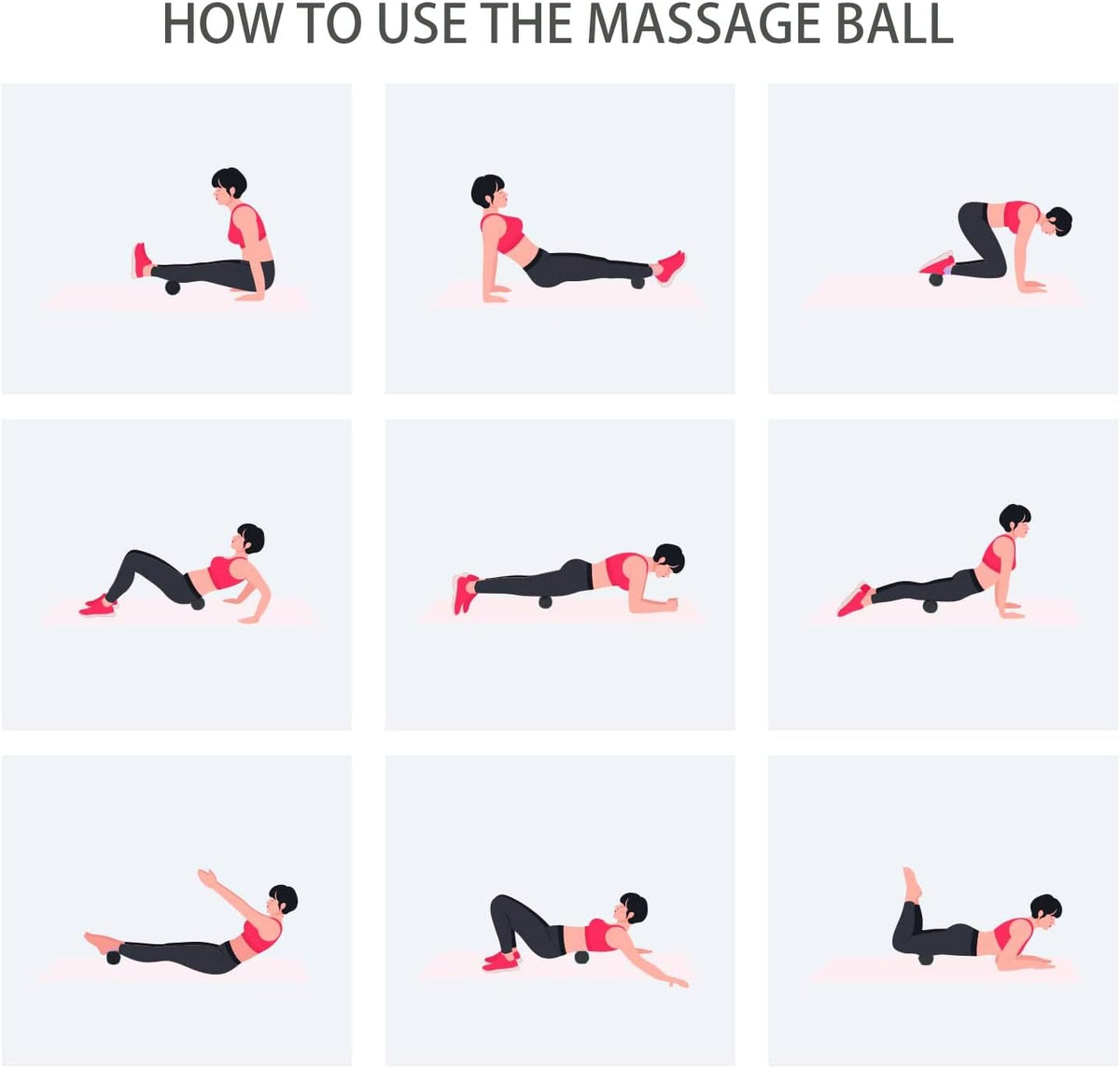 SIMPLECOOL Hard Massage Ball Lacrosse Ball Size Fascia Balls, 2 Pack, Black