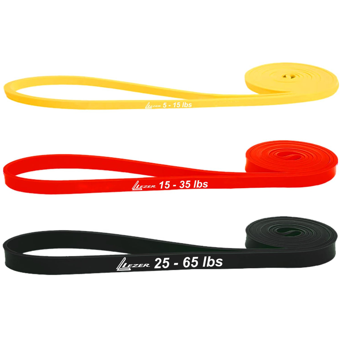 LEZER Resistance Bands - Pull Up Bands for Home Gym Fitness, Stretching, Physical Therapy & Training - Includes Instruction