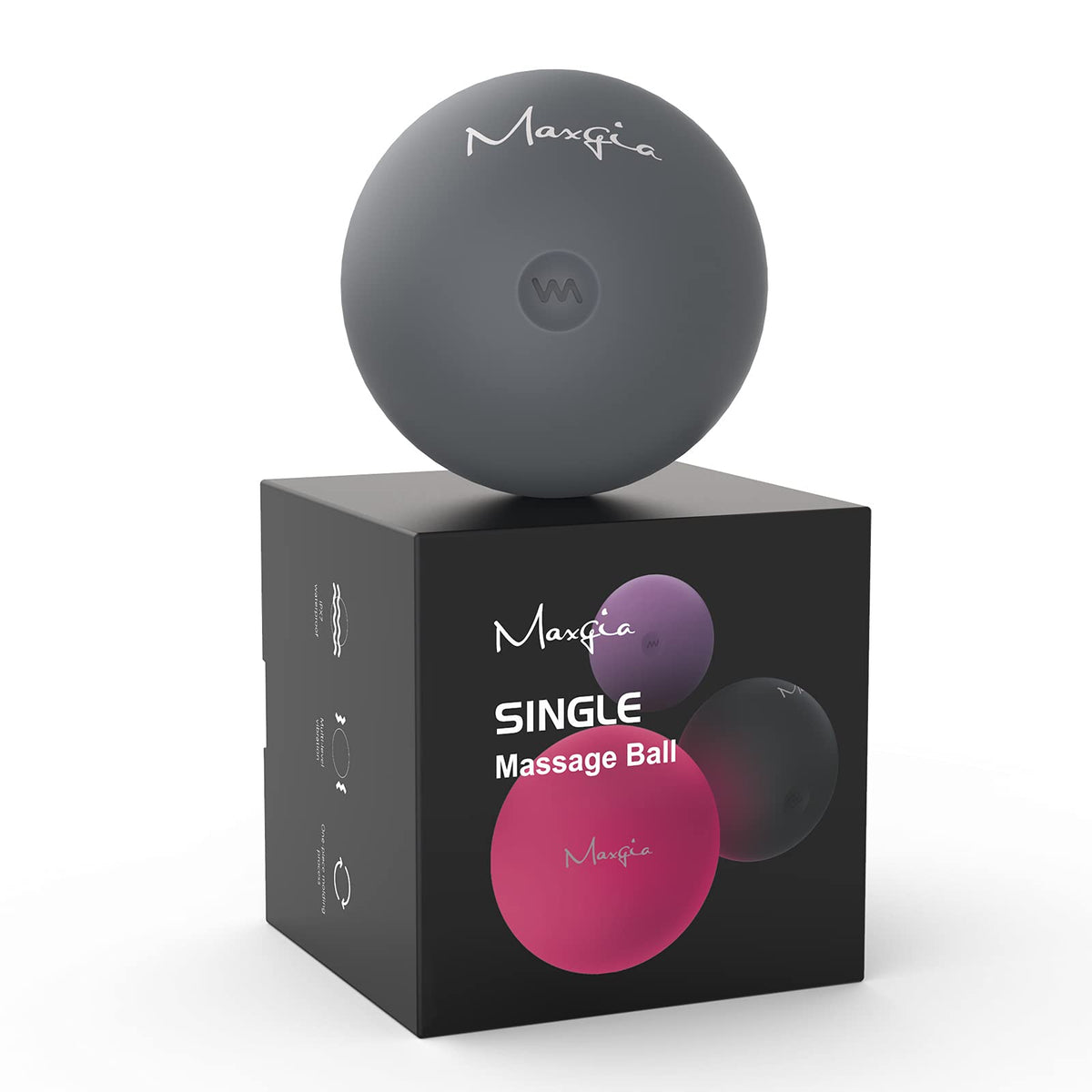 3" Single Massage Ball, 5 Speeds Vibrating Massage Ball Roller for Trigger Point Therapy, Deep Tissue Massager for Back, Neck, Foot, Myofascial Release, Pain Relief, Muscle Recovery (Gray)