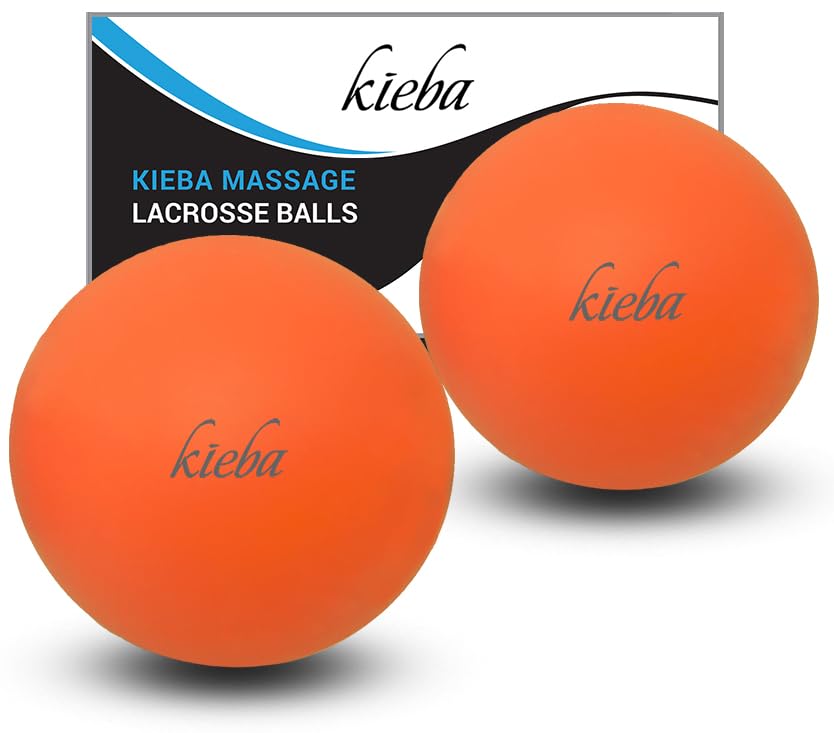Kieba Massage Lacrosse Balls for Myofascial Release, Trigger Point Therapy, Muscle Knots, and Yoga Therapy. Set of 2 Firm Balls (Pink and Purple)