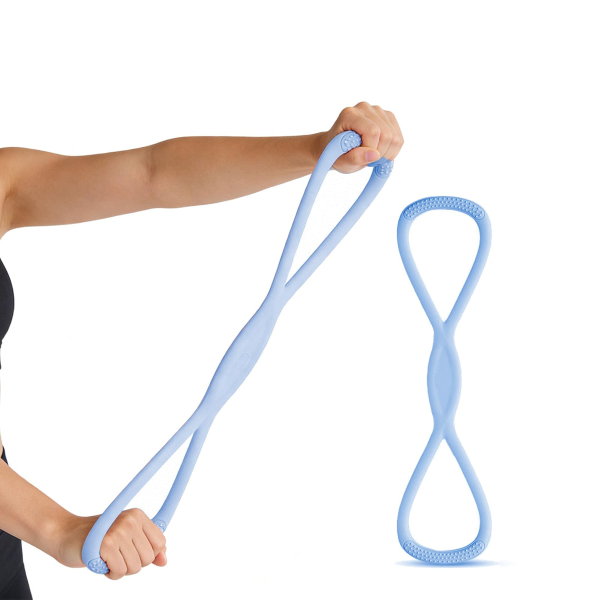 Figure 8 Resistance Band, Figure 8 Resistance Bands for Women Men,Resistance Band Figure for Working Out, Non-Slip Handles, Home Gym, Yoga & Physical Therapy