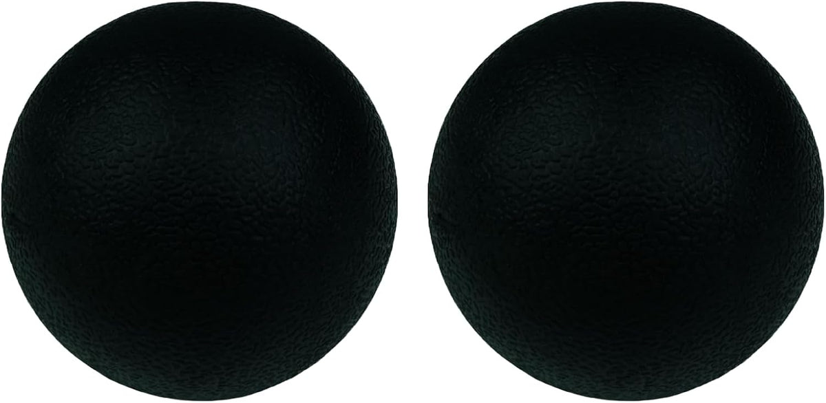 SIMPLECOOL Hard Massage Ball Lacrosse Ball Size Fascia Balls, 2 Pack, Black