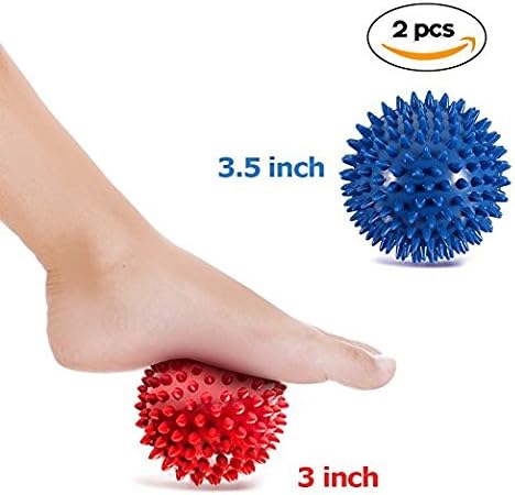 VORNNEX Pack of 2 Spiky Hard Massage Balls - Foot Arch Trainer Plantar Fasciitis, Muscle Massager Ball Exercise