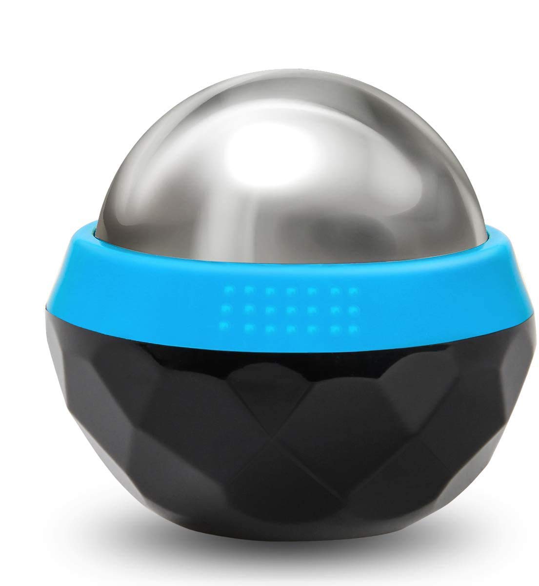 Coolrunner Cold Massage Roller Ball, Cryosphere Cold Massage Ball- Heat Therapy & Cold Therapy Relief with Cold Gel Core- Helps with Muscles Recovery and Inflammation for Shoulders, Neck (Black Blue)