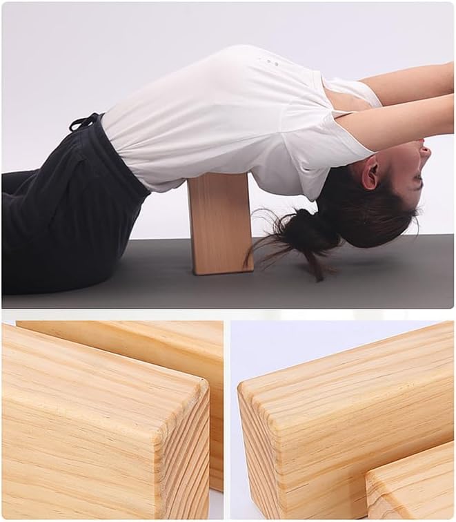 Toddmomy Solid Wood Yoga Block, High Density Wooden Brick with Round Edges & Non-Slip Surface, Yoga Prop for Restorative Fitness, Stretching, Pilates and Meditation, 9" x 4.4" x 2.8"