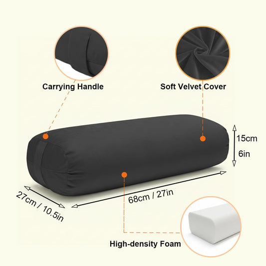 Yoga Bolster Pillow for Restorative & Yin Yoga, Meditation Cushion