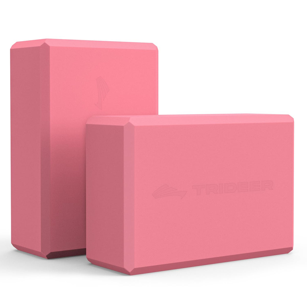 Trideer Yoga Blocks 2 Pack, Soft Non-Slip Foam Blocks with Beveled Edges for Alignment and Stretching in Yoga, Pilates, and Dance - Supportive, Lightweight, Odor Resistant, Latex-Free