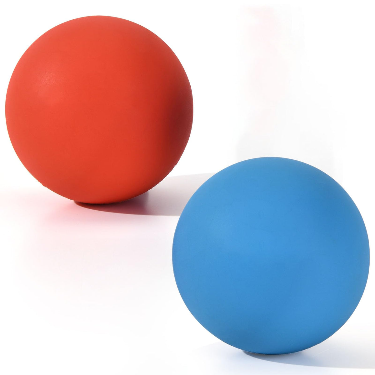Massage Lacrosse Balls 2 Pack, Rubber Trigger Point Therapy Balls for Deep Tissue Myofascial Release, Plantar Fasciitis & Muscle Soreness Relief, Portable Pain Relief Tool (Purple and Blue)
