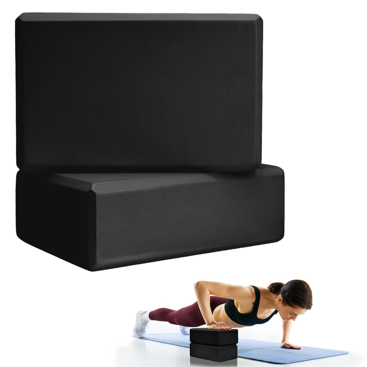 Septo 2 Pcs Yoga Blocks, 9x6x3 Inch Foam Blocks for Pilates