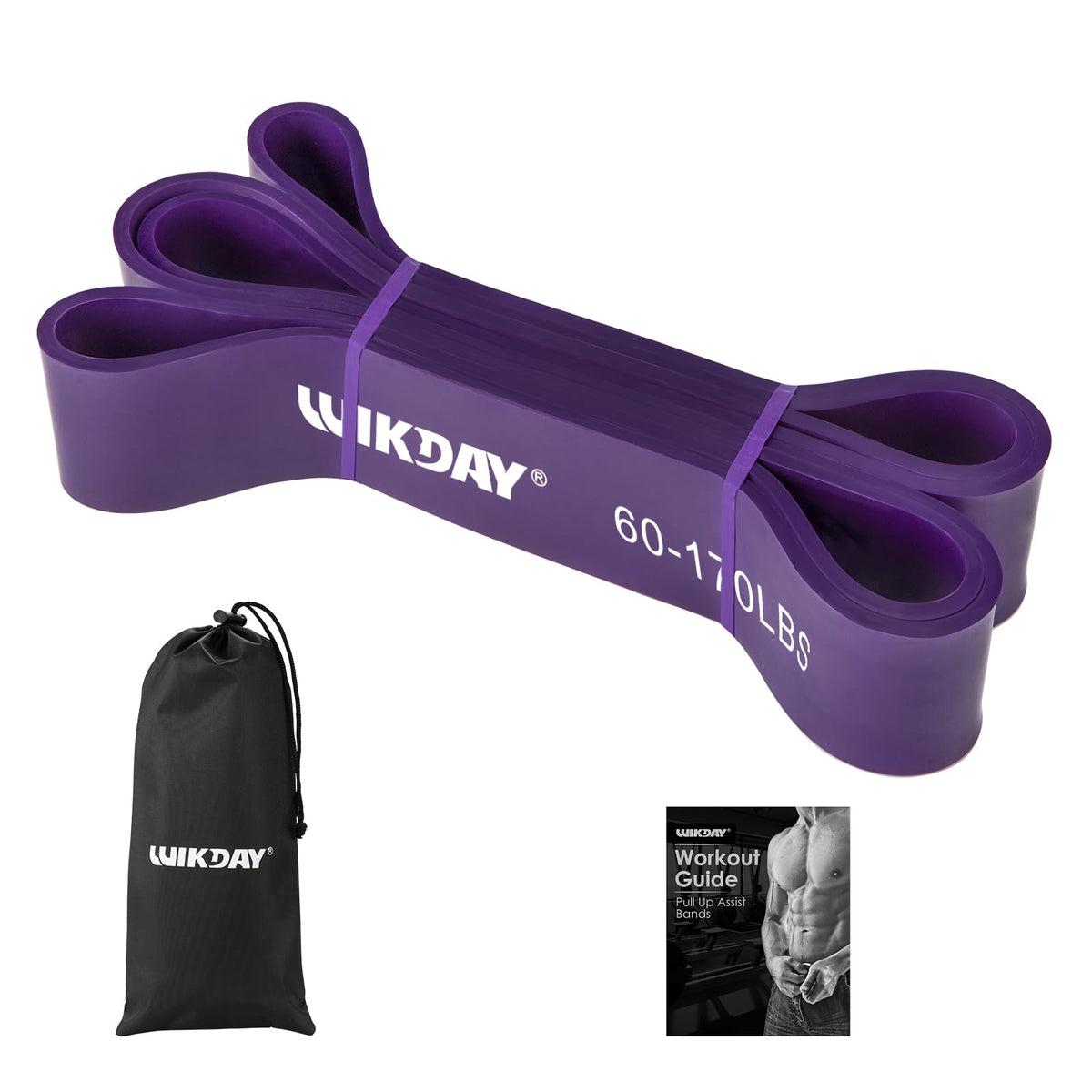 WIKDAY Resistance Bands for Working Out, Exercise Bands, Workout Bands, Pull Up Assistance Bands for Body Stretching Training Physical Therapy Muscle Training for Men & Women