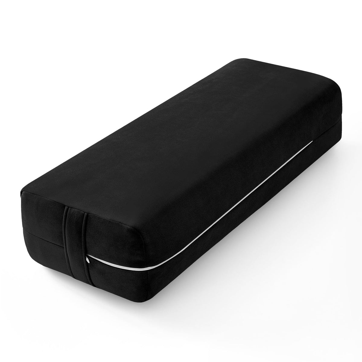 Wellsin Rectangular Yoga Bolster - Meditation Pillow with Washable Suede Cover, 27"X10" X5.5"
