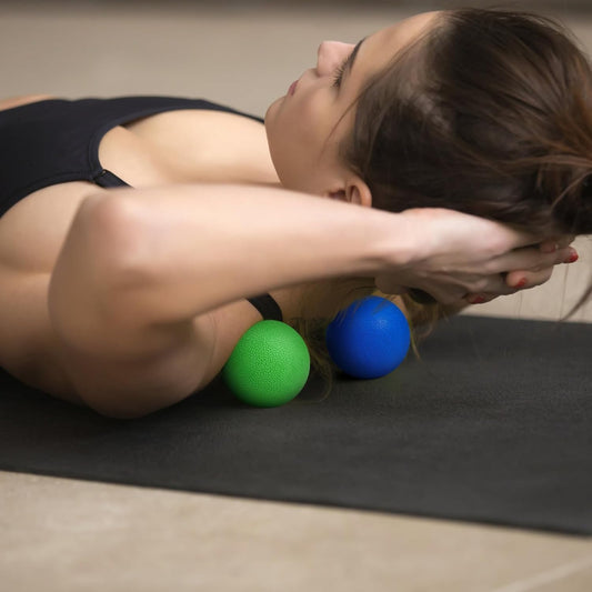 2-Pack Firm Lacrosse Massage Balls (Green&Blue)