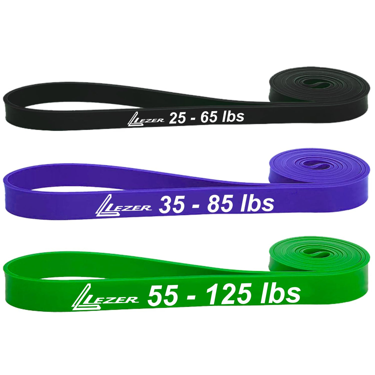 LEZER Resistance Bands - Pull Up Bands for Home Gym Fitness, Stretching, Physical Therapy & Training - Includes Instruction