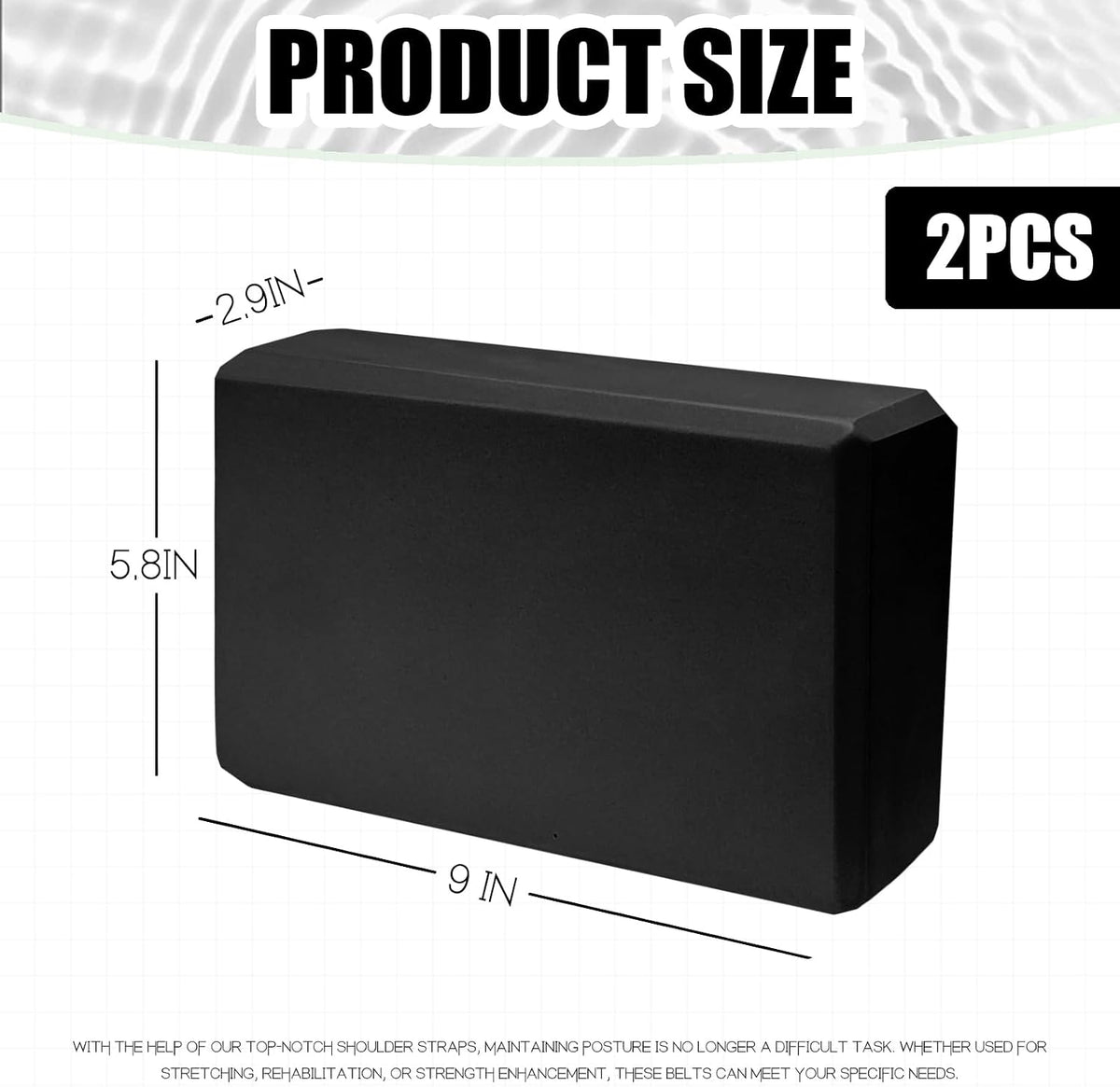 Septo 2 Pcs Yoga Blocks, 9x6x3 Inch Foam Blocks for Pilates