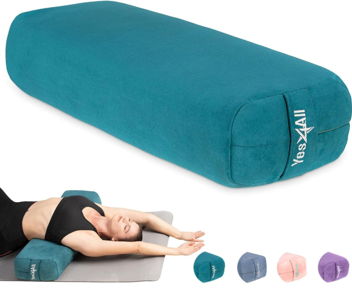 Yes4All Triple-Layer Sponge Yoga Bolster Pillow for Restorative Yoga & Meditation - Versatile Yoga Support Pillow, Balance & Poses Modification