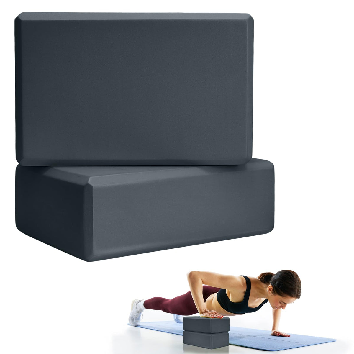 Septo 2 Pcs Yoga Blocks, 9x6x3 Inch Foam Blocks for Pilates