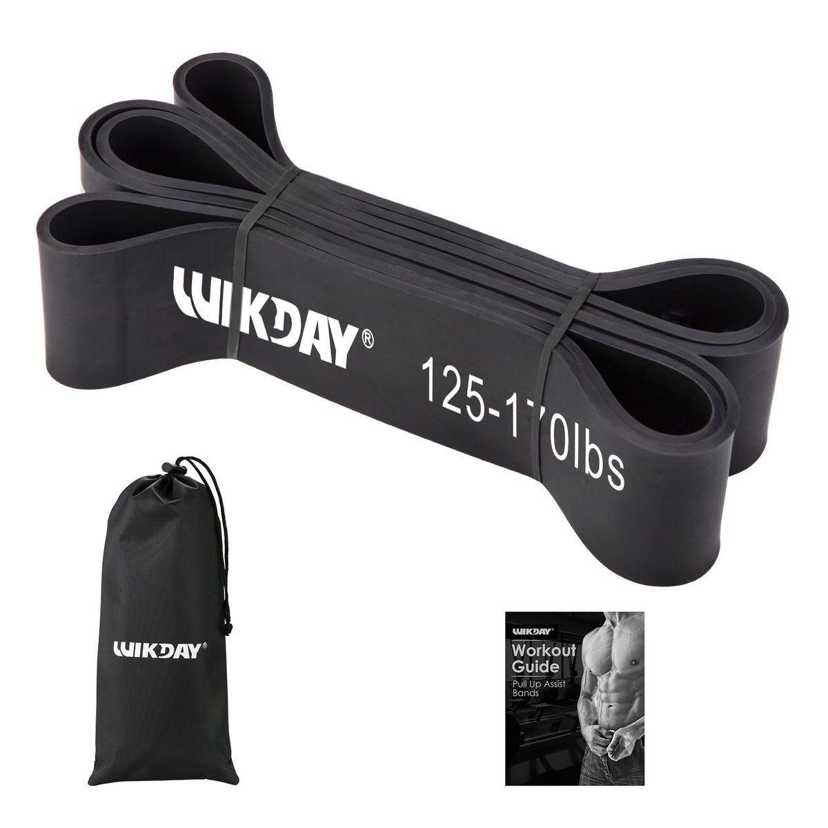 WIKDAY Resistance Bands for Working Out, Exercise Bands, Workout Bands, Pull Up Assistance Bands for Body Stretching Training Physical Therapy Muscle Training for Men & Women