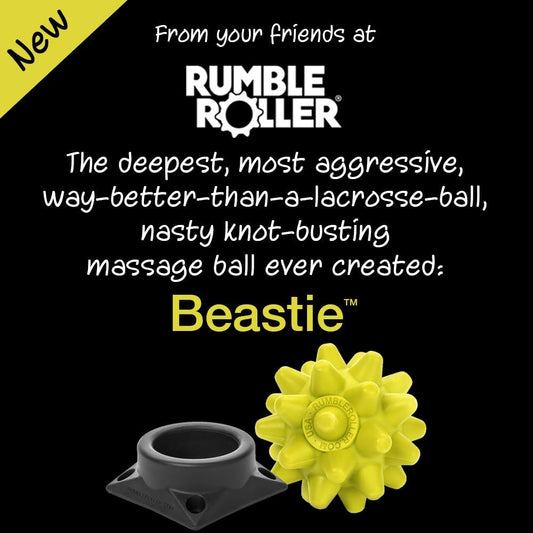 RUMBLE ROLLER Beastie Extra Firm Massage Ball Deep Tissue Trigger Point Tool for Muscle Knots, Myofascial Release, Recovery & Mobility, Lacrosse Ball Alternative