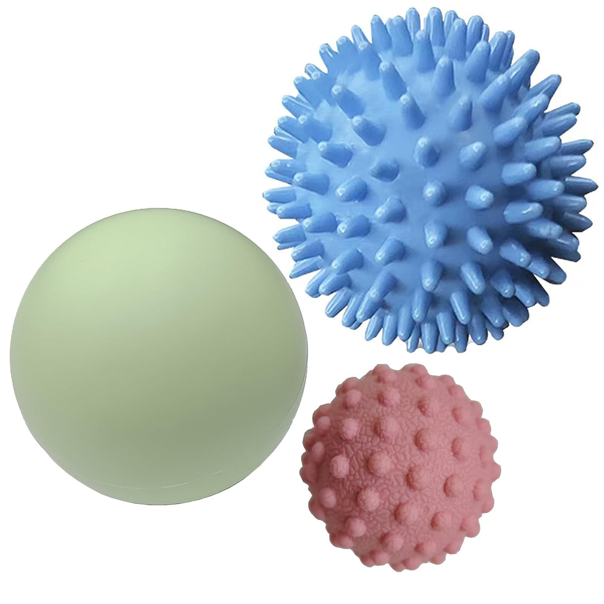 Spiky Massage Balls, 3PCS (Firm, Medium and Soft)