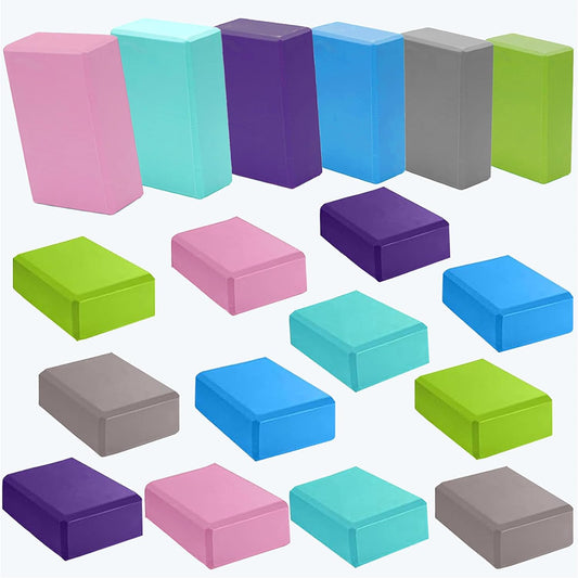 Foam Yoga Blocks Lightweight Non-Slip Supportive Yoga Bricks Yoga Props Accessories for Women Men, Stretching and Meditation (6 Colors)