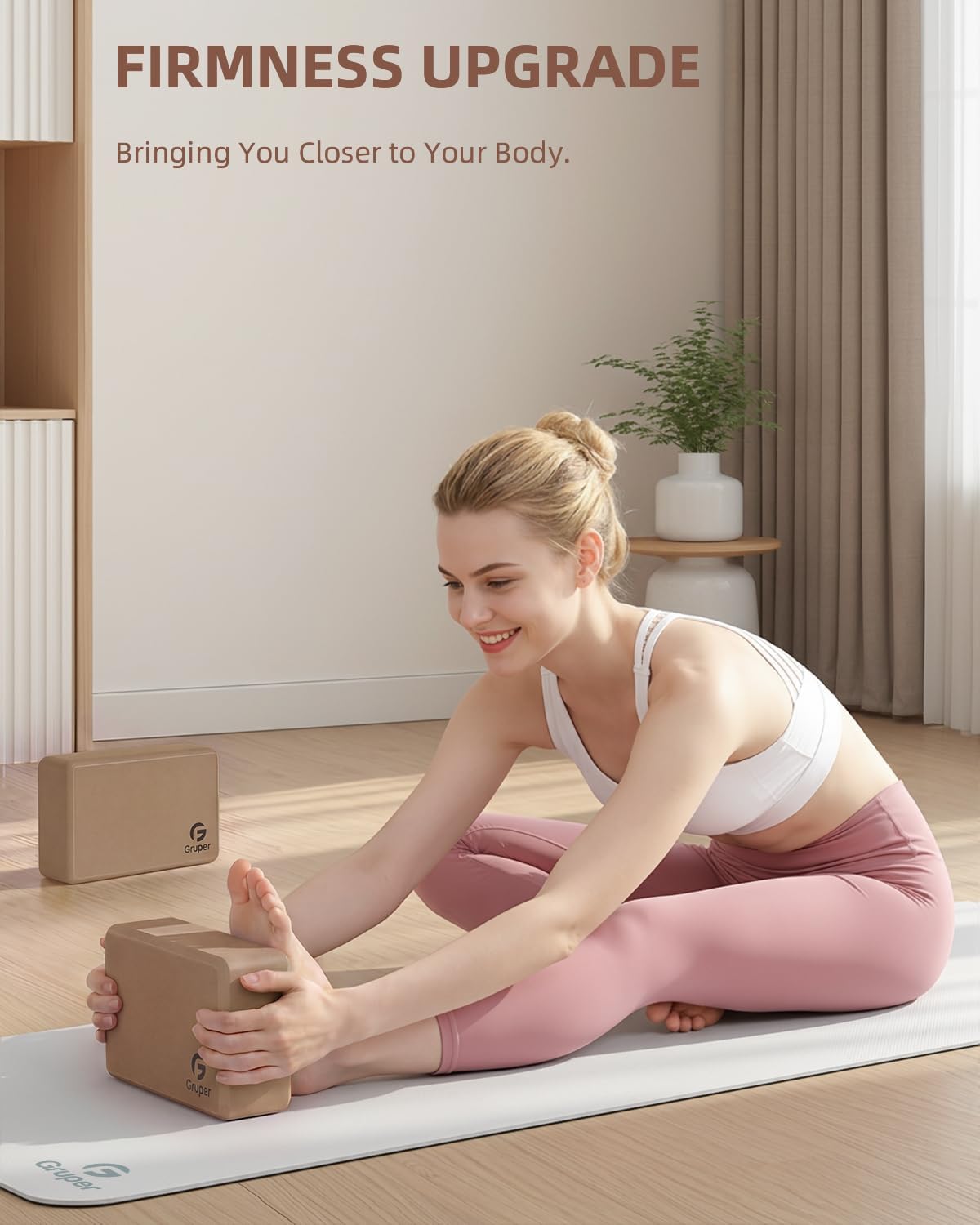 Gruper Yoga Blocks 2 Pack, 9"x6"x3" Exercise Blocks Pilates Blocks