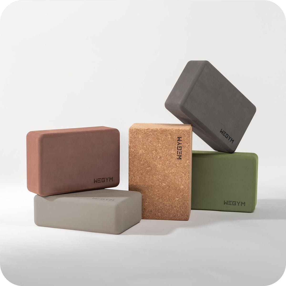 WeGym Yoga Blocks for Yoga and Pilates, 3-Height Stackable Support at Home
