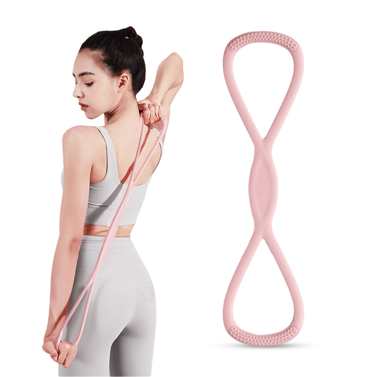 Figure 8 Resistance Band, Figure 8 Resistance Bands for Women Men,Resistance Band Figure for Working Out, Non-Slip Handles, Home Gym, Yoga & Physical Therapy