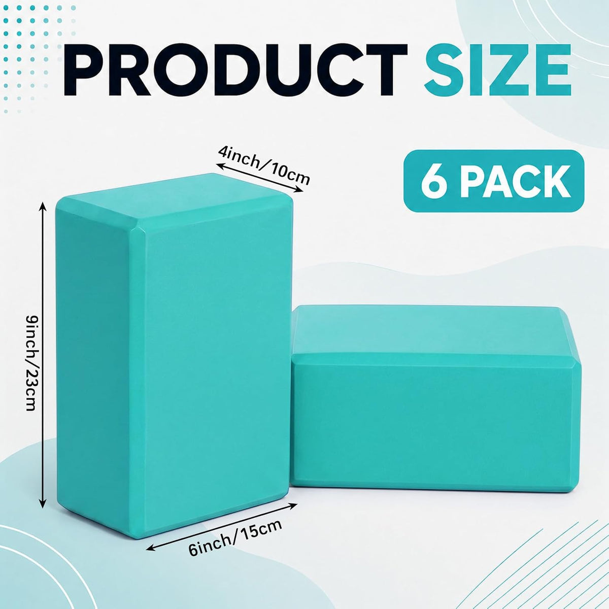 Wettarn 6 Pack EVA Yoga Blocks Bulk, Non Slip Pilates Brick