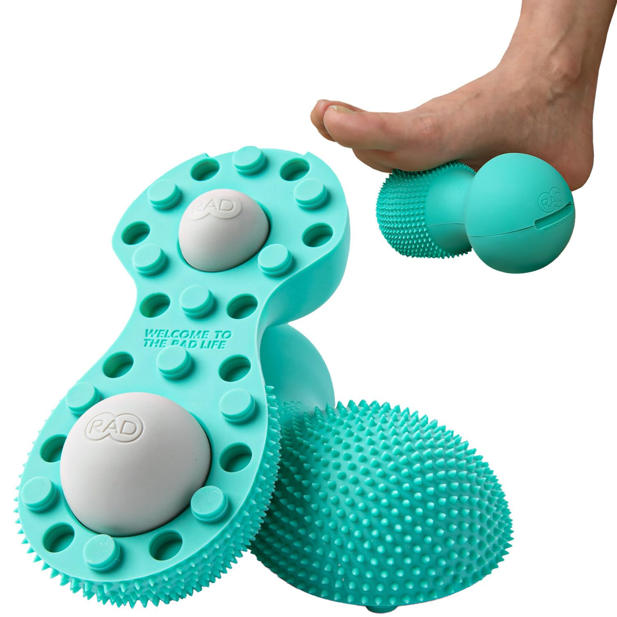 RAD The Original Neuro Ball – Foot Roller & Textured Massage Ball for Myofascial Release, Plantar Fasciitis, Hands & Face – Spiky Therapy Tool for Muscle Relief