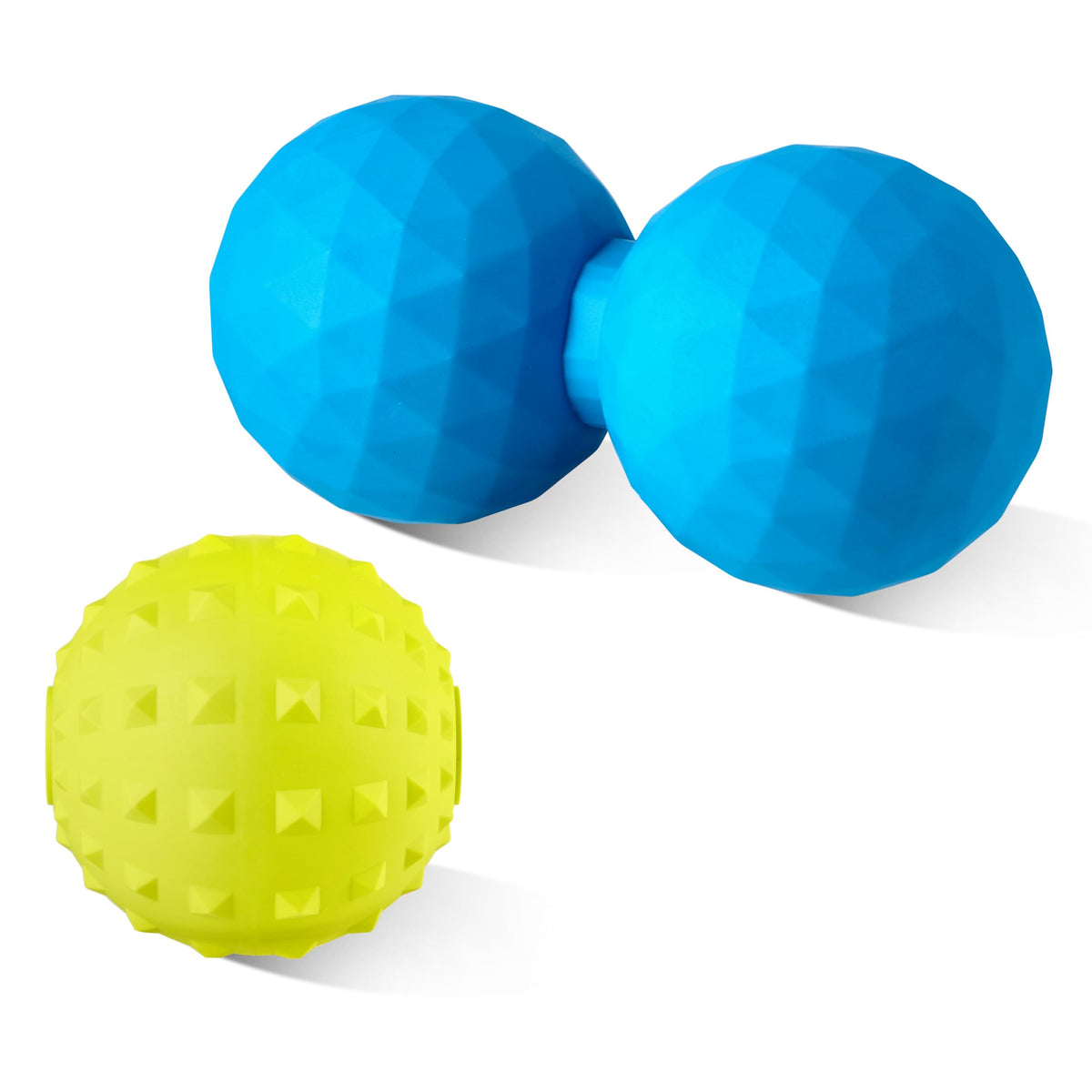 Massage Lacrosse Balls 2 Pack, Rubber Trigger Point Therapy Balls for Deep Tissue Myofascial Release, Plantar Fasciitis & Muscle Soreness Relief, Portable Pain Relief Tool (Purple and Blue)