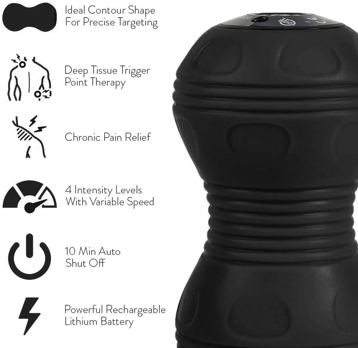Rolling With It Vibrating Peanut Massage Ball, Deep Tissue, Black