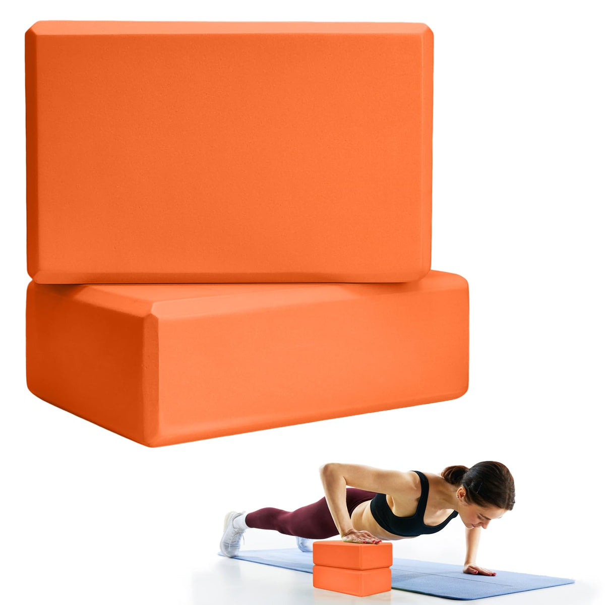 Septo 2 Pcs Yoga Blocks, 9x6x3 Inch Foam Blocks for Pilates
